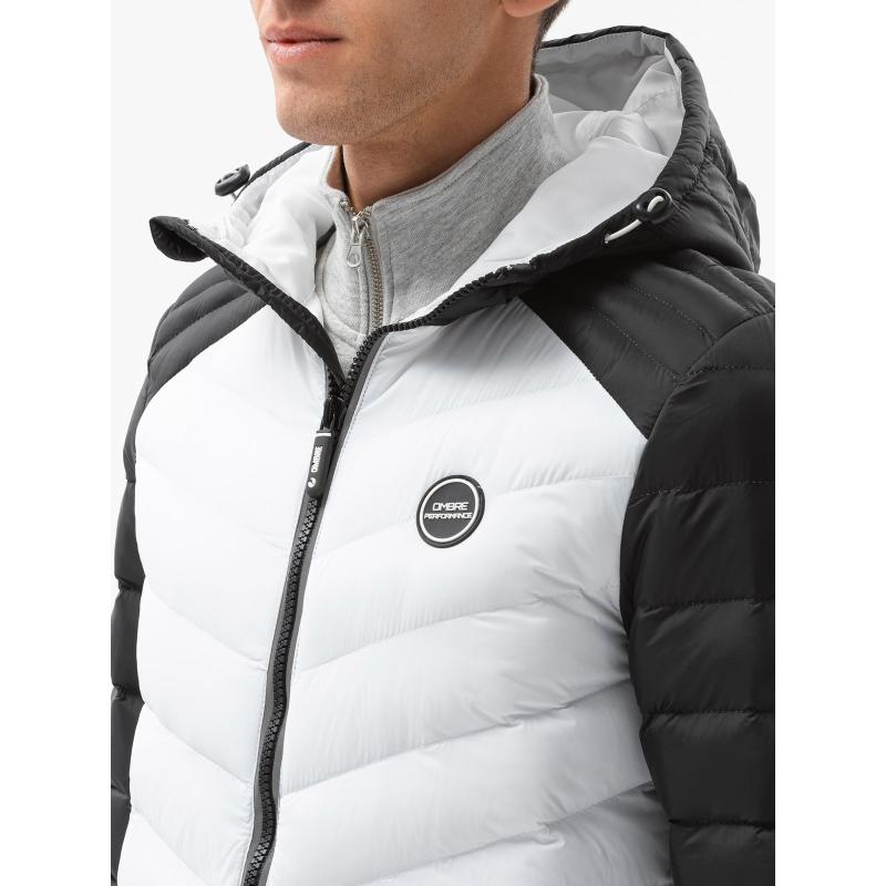 Pánska bunda prešívaná medzisezónna ELI biela