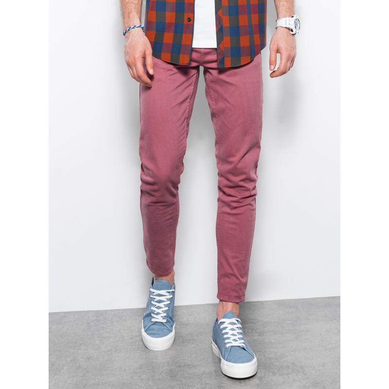 Pánské kalhoty chinos KELSEY tmavě červené