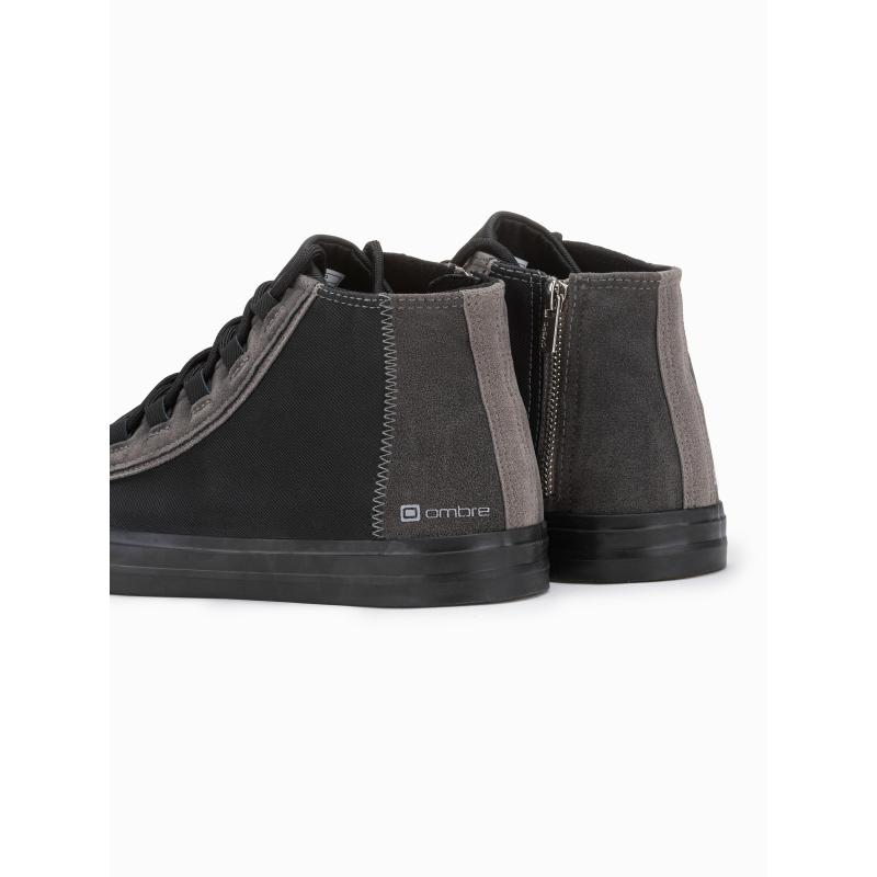 Férfi cipő kontrasztos elemekkel – fekete OM-FOTH-0140