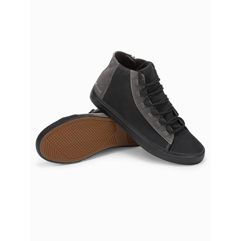 Férfi cipő kontrasztos elemekkel – fekete OM-FOTH-0140