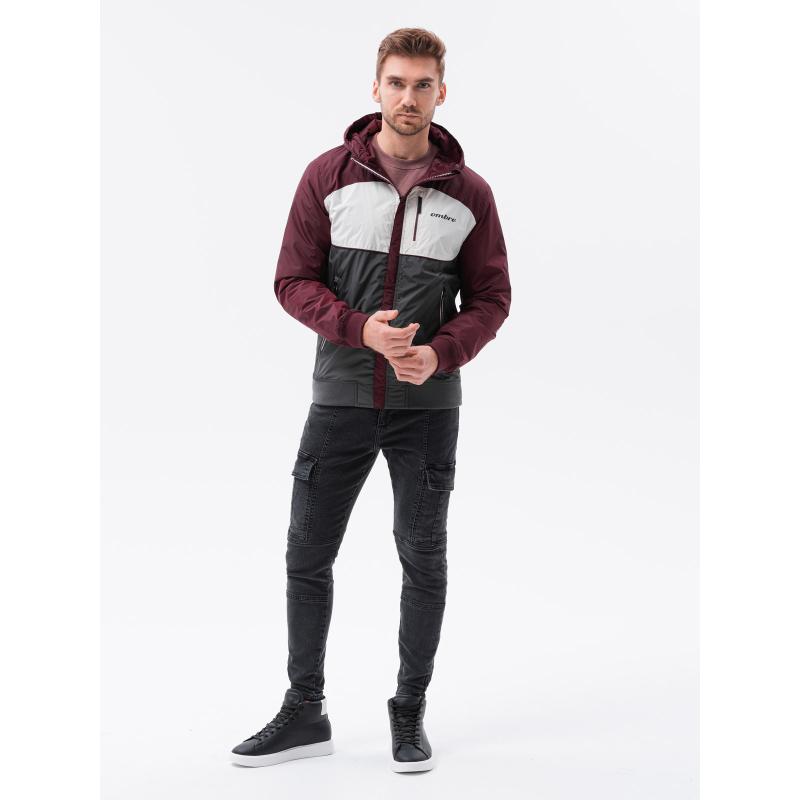 Pánská prošívaná bunda CARTER tmavě červená