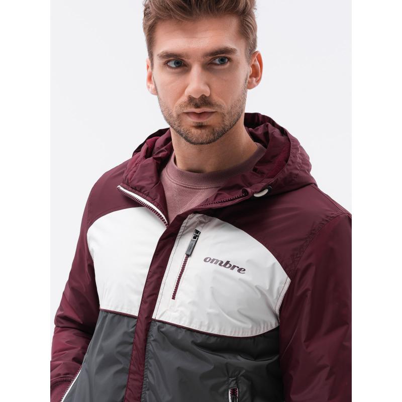 Pánská prošívaná bunda CARTER tmavě červená