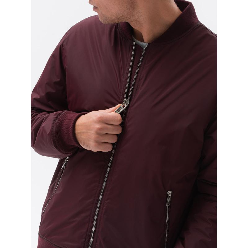 Férfi steppelt kabát IBRAHIM sötétvörös