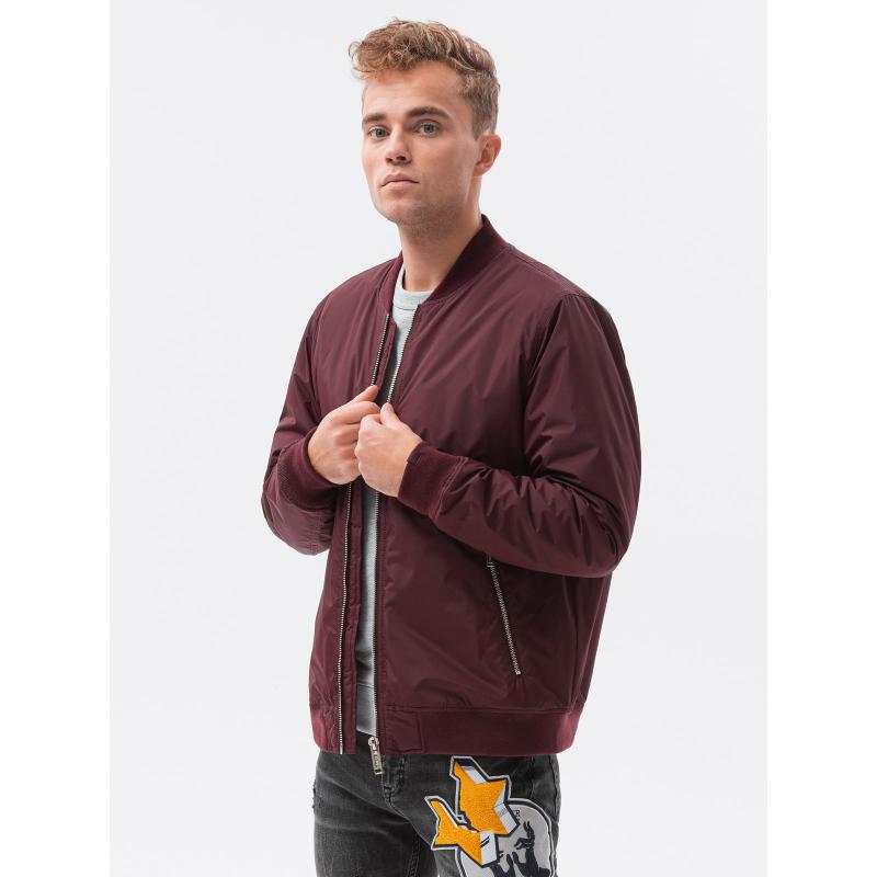 Férfi steppelt kabát IBRAHIM sötétvörös