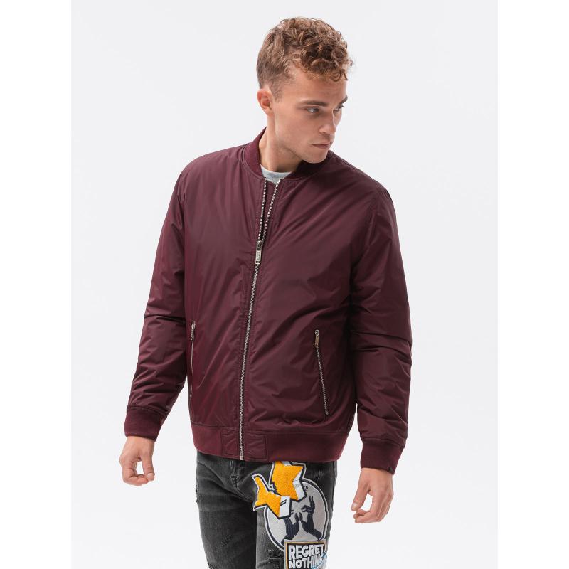 Férfi steppelt kabát IBRAHIM sötétvörös