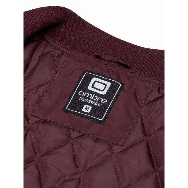 Férfi steppelt kabát IBRAHIM sötétvörös