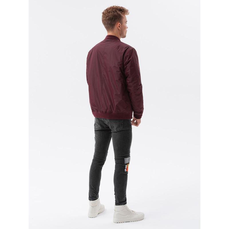 Férfi steppelt kabát IBRAHIM sötétvörös