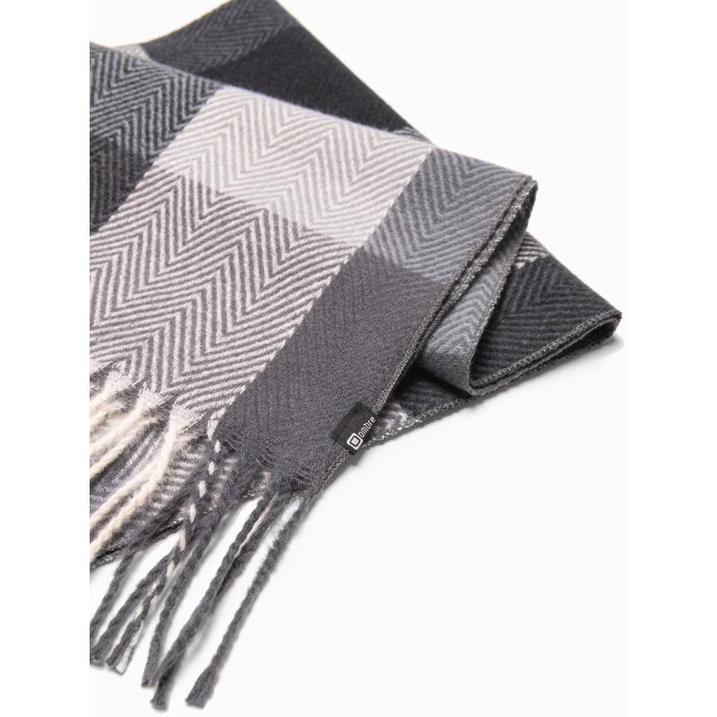 Pánska šatka - tmavosivá/biela