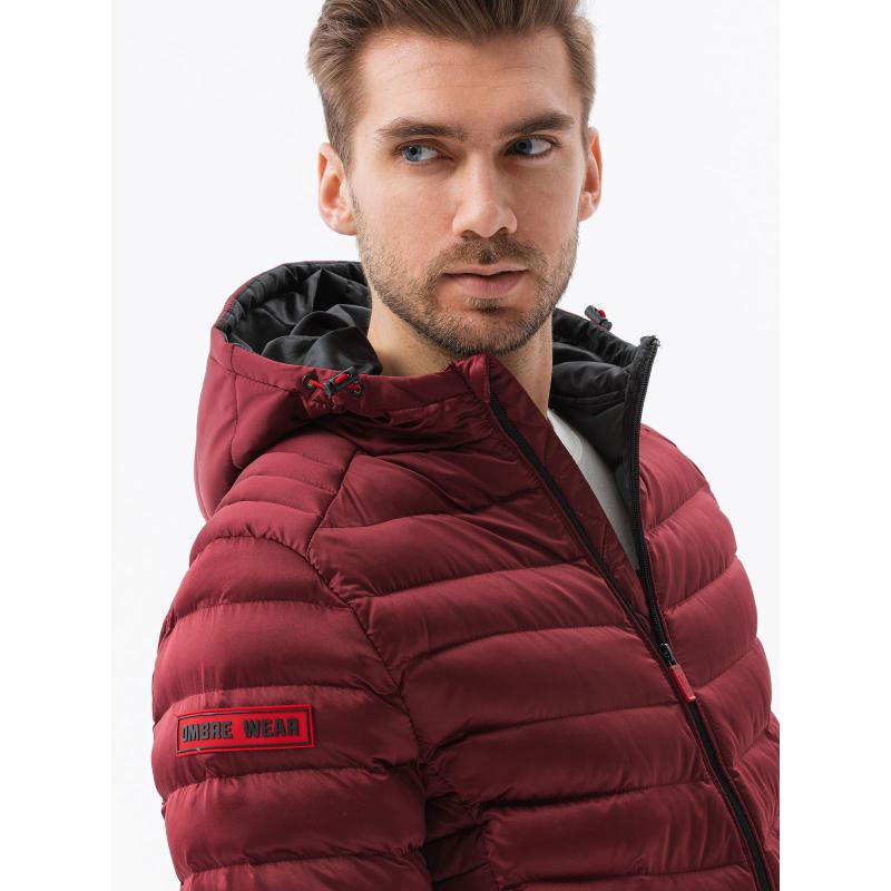 Pánská prošívaná bunda JESSE tmavě červená
