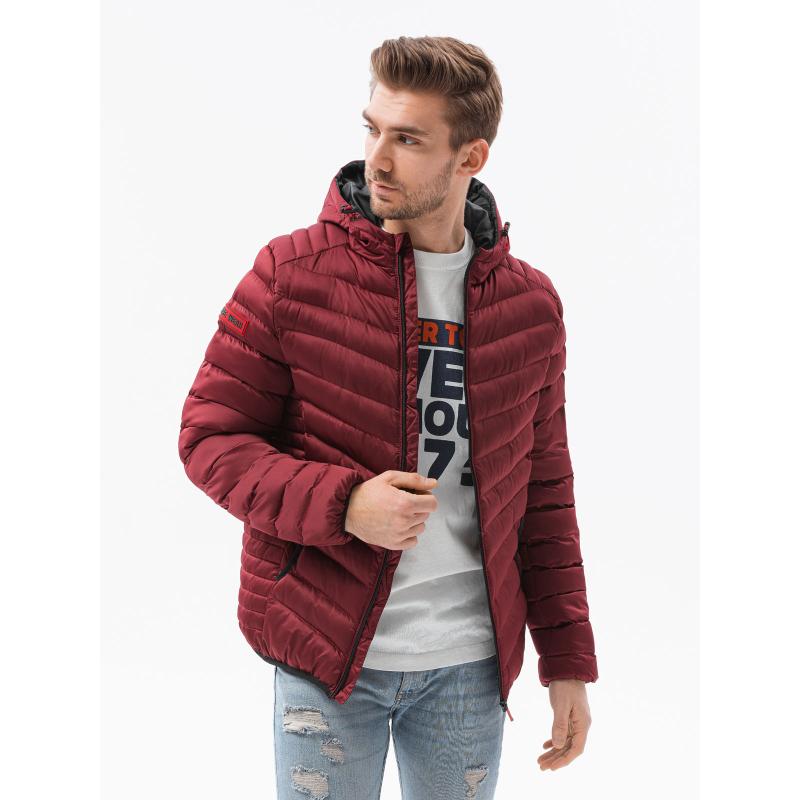 Pánská prošívaná bunda JESSE tmavě červená