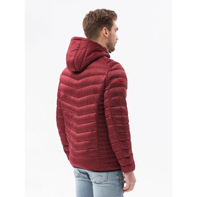 Pánská prošívaná bunda JESSE tmavě červená