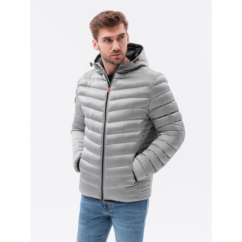 Férfi steppelt kabát OWEN szürke