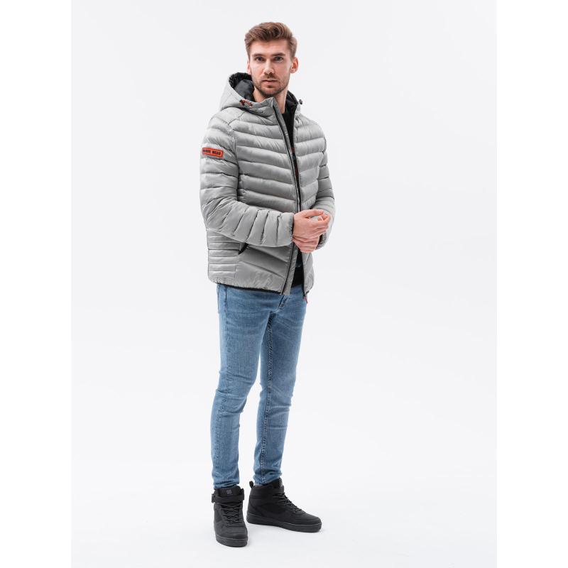 Férfi steppelt kabát OWEN szürke