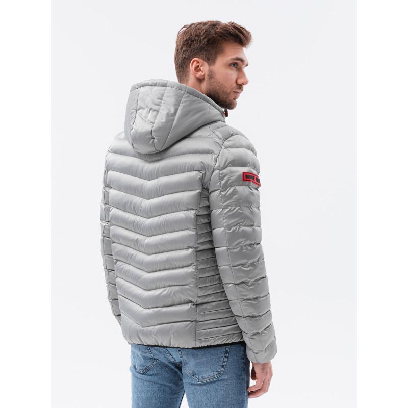 Férfi steppelt kabát OWEN szürke