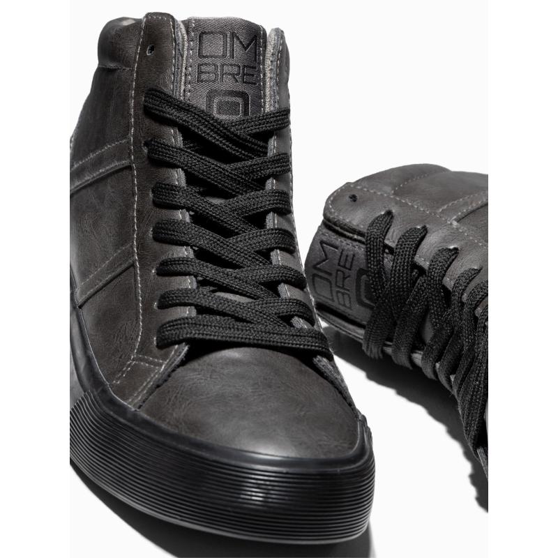 Pánské kotníkové tenisky s kontrastní podrážkou – grafitové V3 OM-FOTH-0124