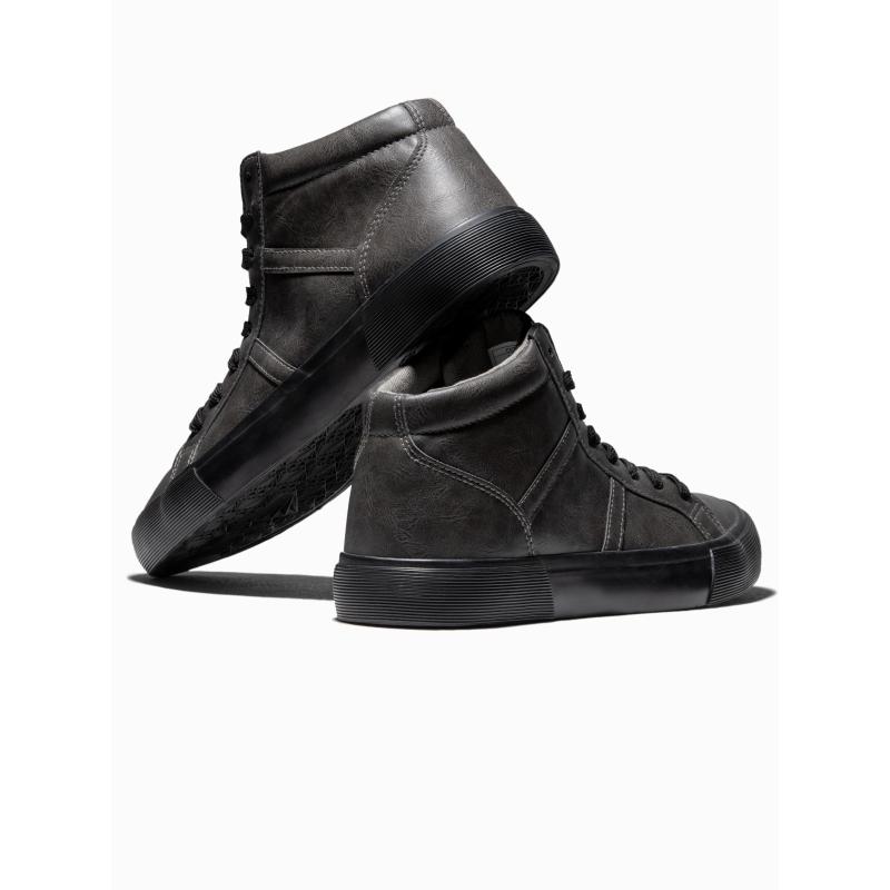 Pánské kotníkové tenisky s kontrastní podrážkou – grafitové V3 OM-FOTH-0124