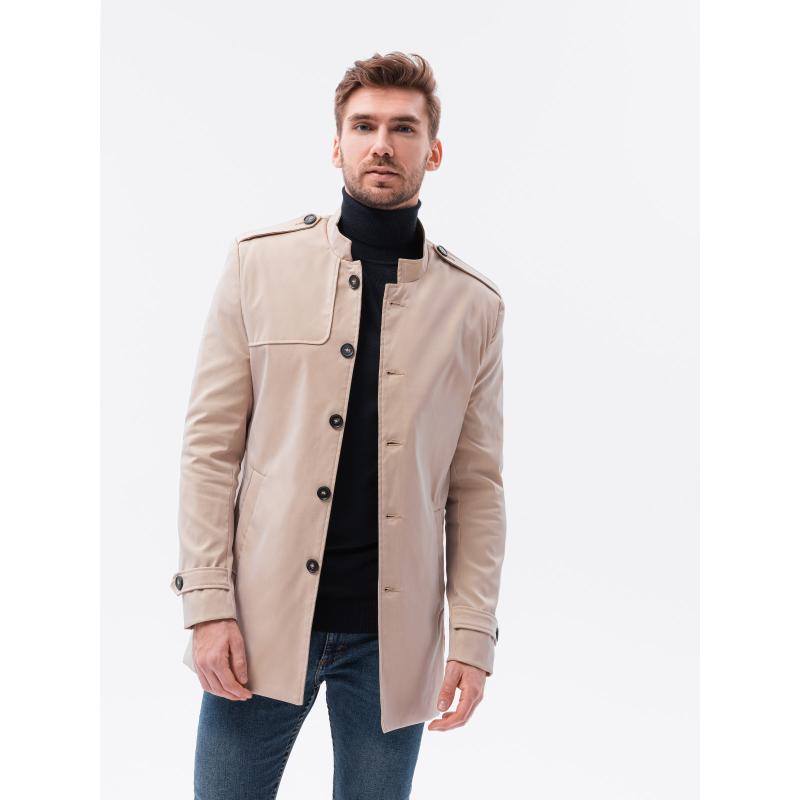 Férfi középhosszú kabát ABDIEL bézs színű