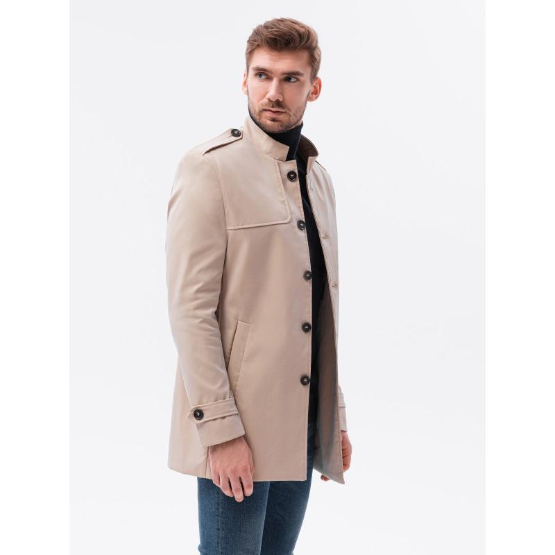 Férfi középhosszú kabát ABDIEL bézs színű