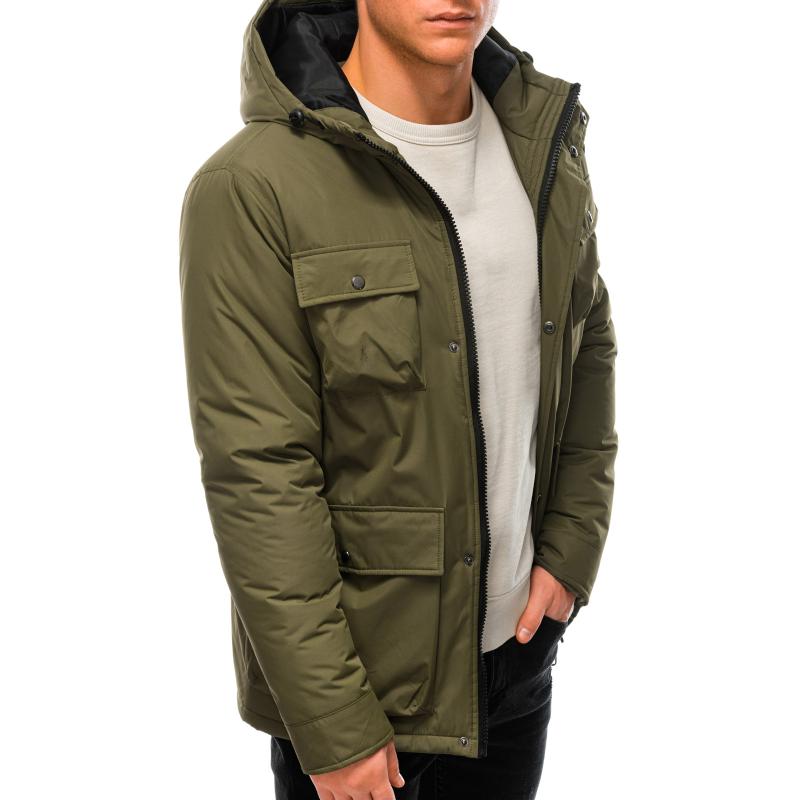 Férfi télikabát ALESS sötét olíva