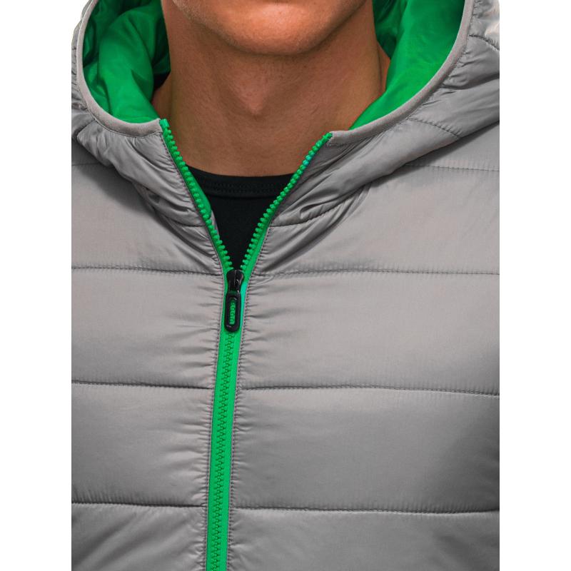 Pánská prošívaná bunda BO tmavě šedá