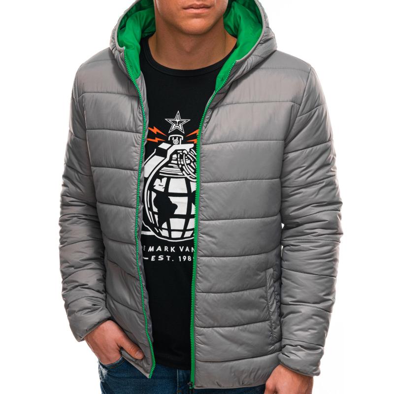 Pánská prošívaná bunda BO tmavě šedá