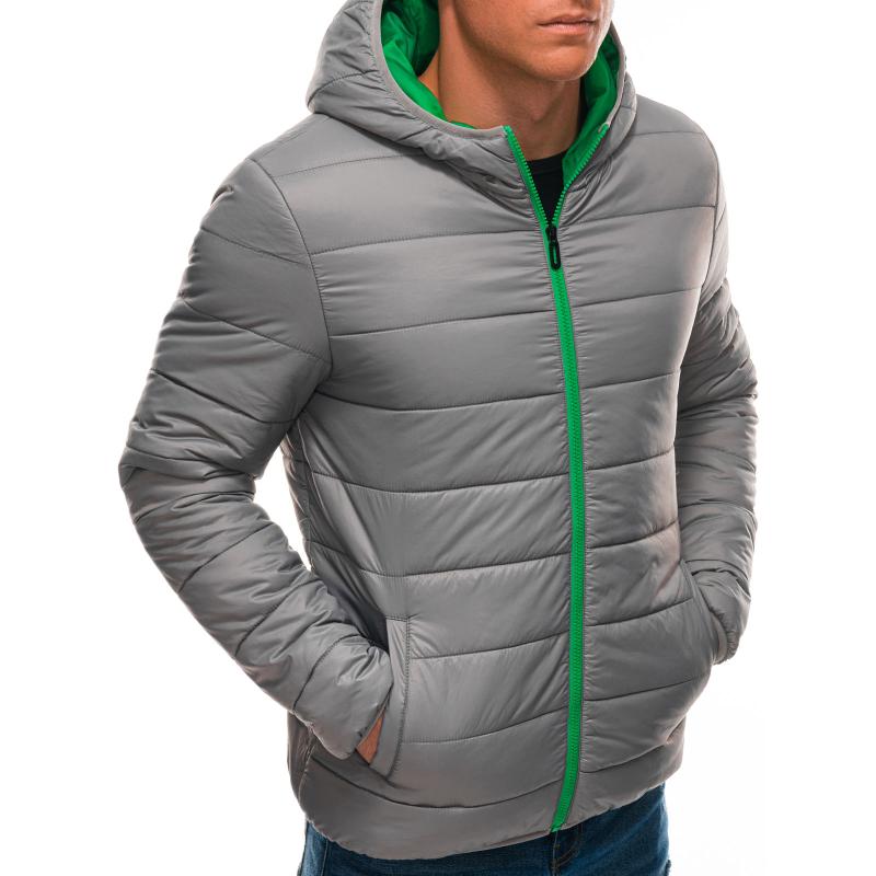 Pánská prošívaná bunda BO tmavě šedá