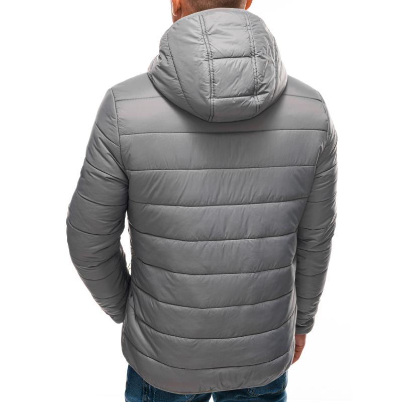 Pánská prošívaná bunda BO tmavě šedá