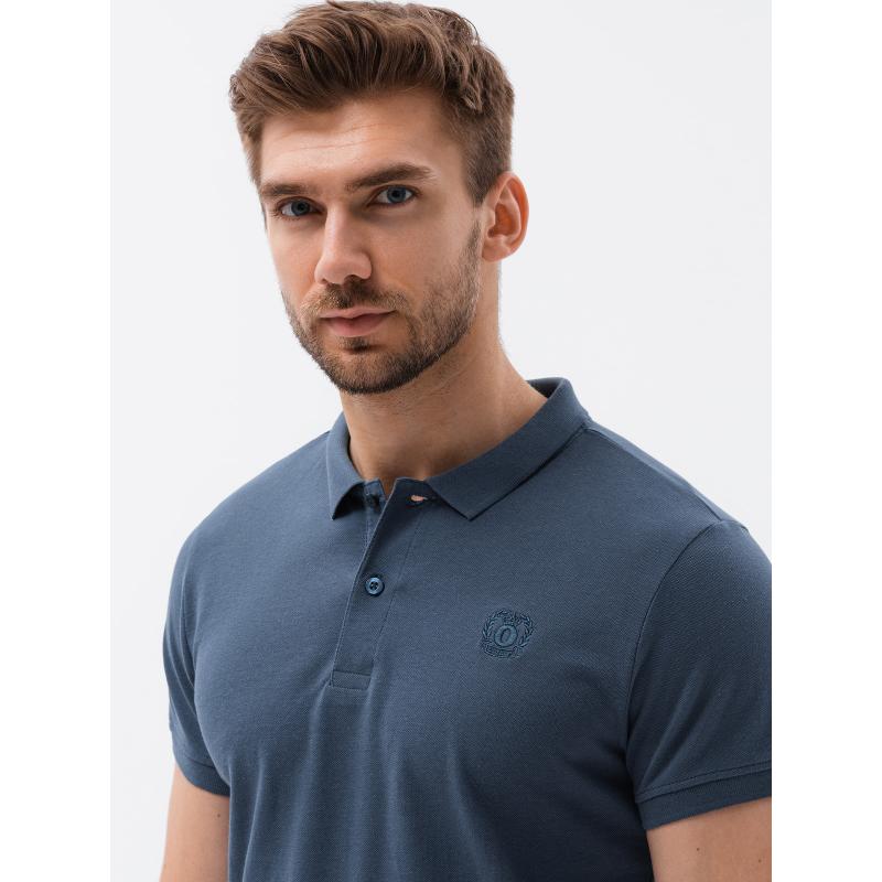 Pánska hladká polokošeľa LANE tmavo modrá