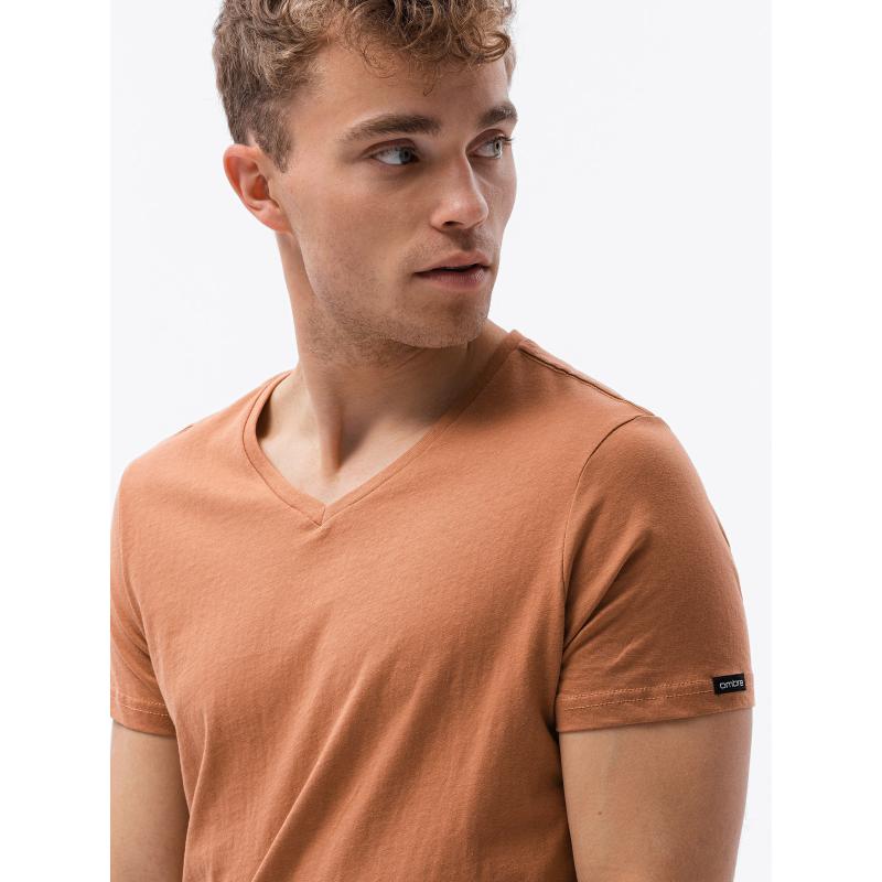 Pánské jednobarevné tričko NORRIS hnědé