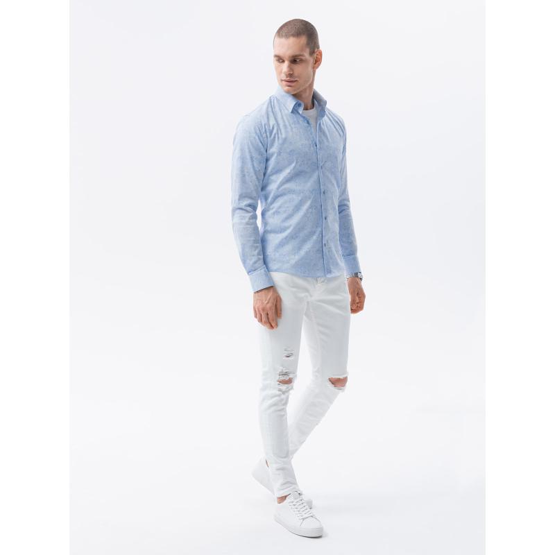 Pánská košile s dlouhým rukávem TATE světle modrá 