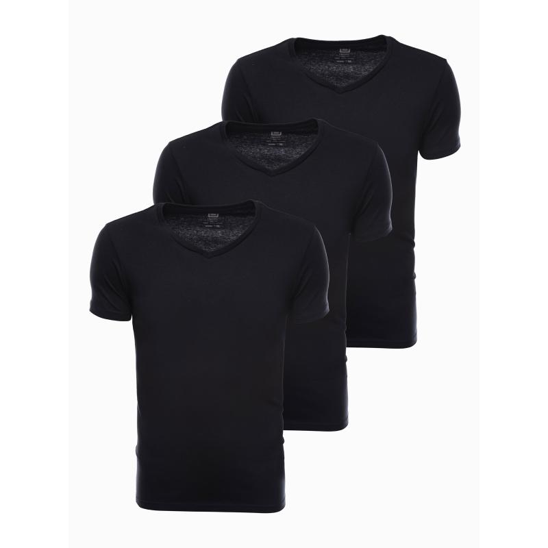 Pánske hladké tričko - čierne 3-pack RAYNARD