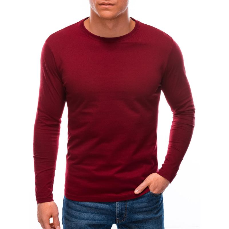 Pánska hladká košeľa s dlhým rukávom SIDNEY tmavočervená
