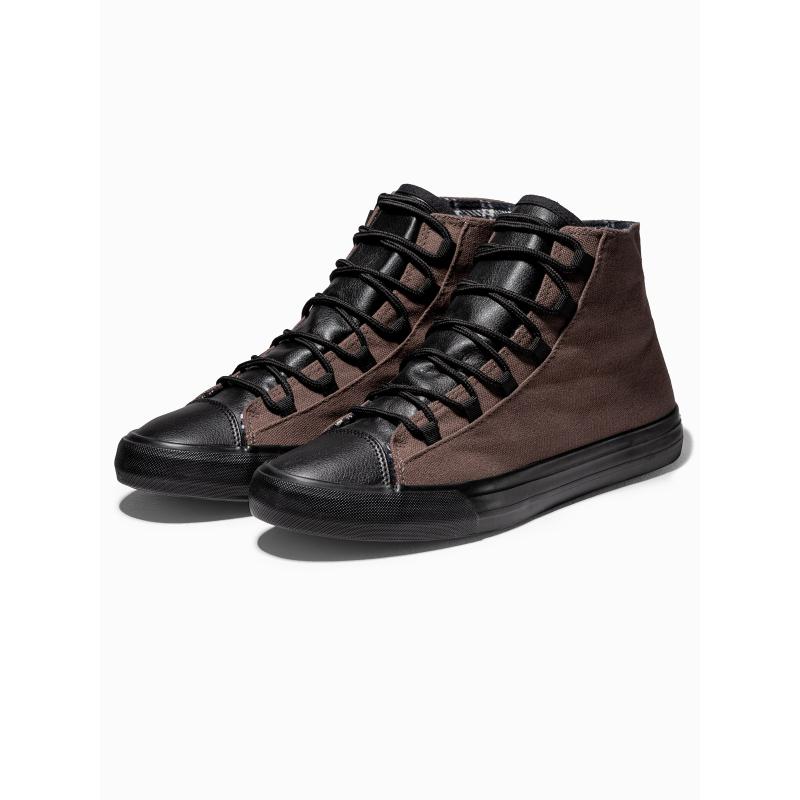 Férfi cipő kombinált anyagokból – barna V6 OM-FOTH-0143