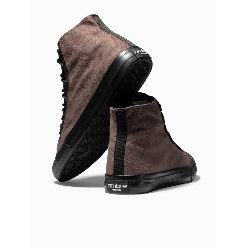 Férfi cipő kombinált anyagokból – barna V6 OM-FOTH-0143