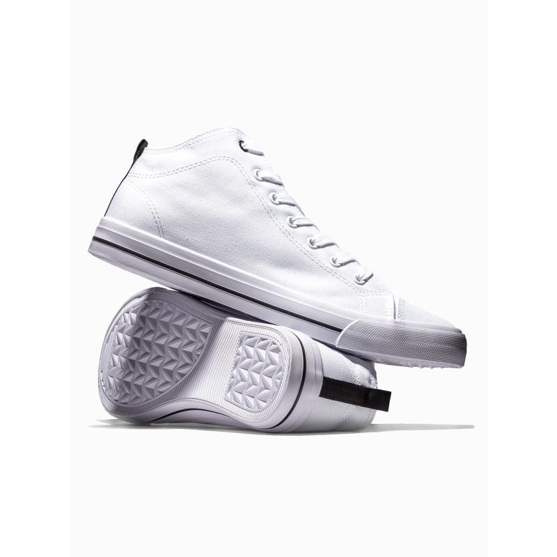 Pánské vysoké tenisky T389 – bílé