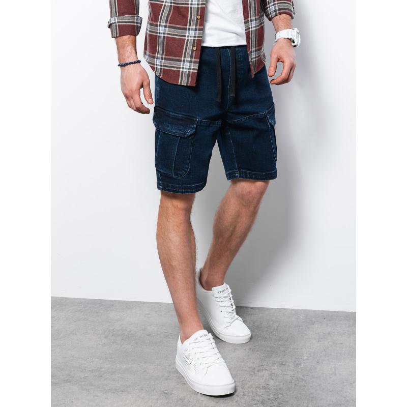 Pánske džínsové kraťasy CREW tmavé džínsy