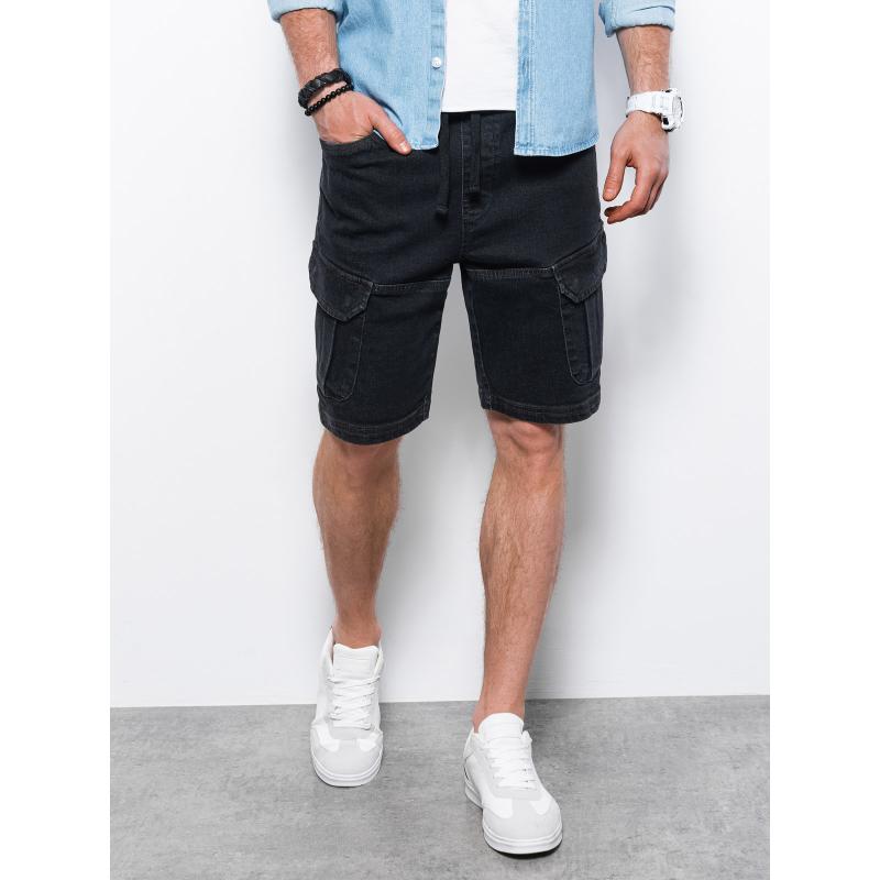 Pánske šortky džínsové CREW tmavo šedé