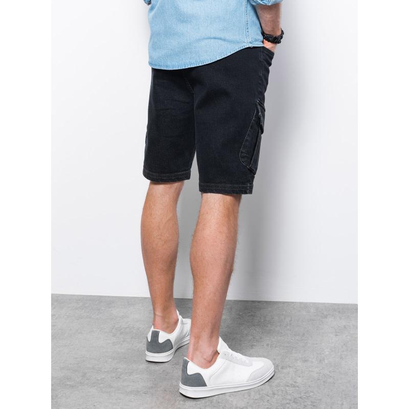 Pánske šortky džínsové CREW tmavo šedé