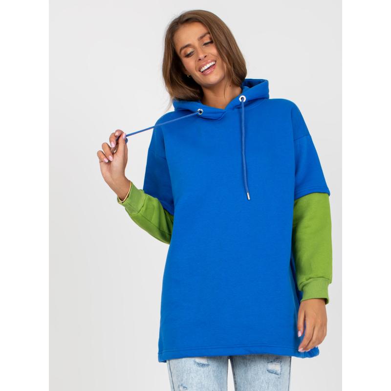 Női kapucnis pulóver RUE PARIS sötétkék