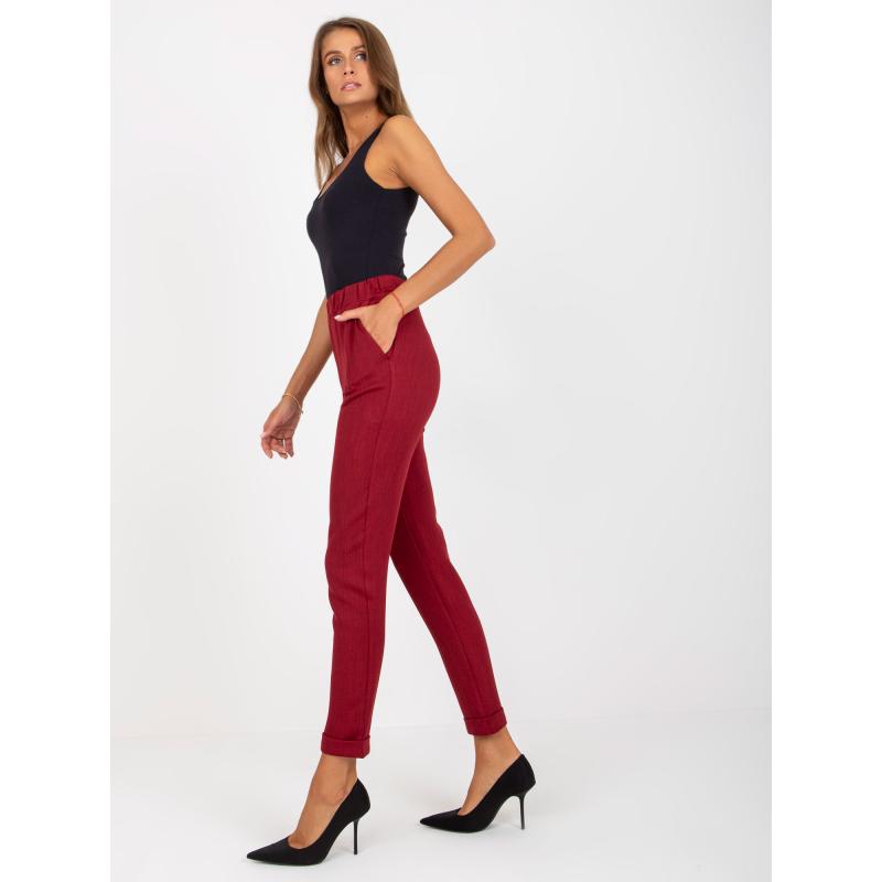 Női nadrág elegáns szövetből PIKA bordó bordó