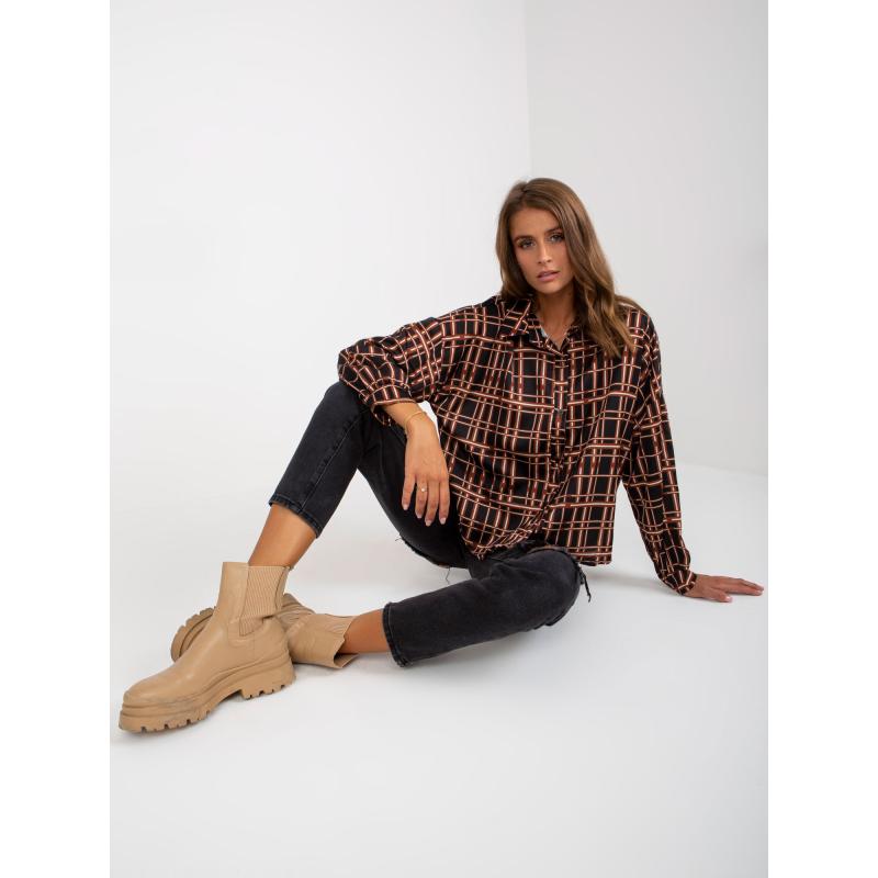 Dámská košile s dlouhým rukávem kostkovaná ODELL černá 