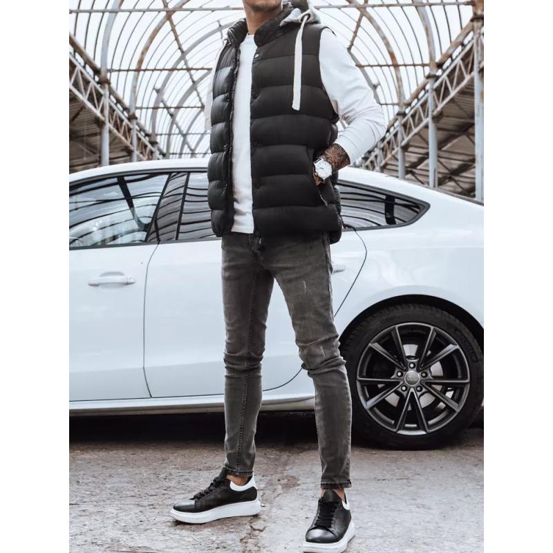 Férfi kapucnis mellény TROY fekete