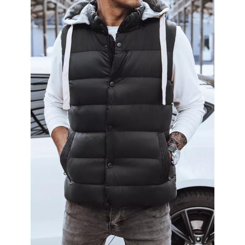 Férfi kapucnis mellény TROY fekete