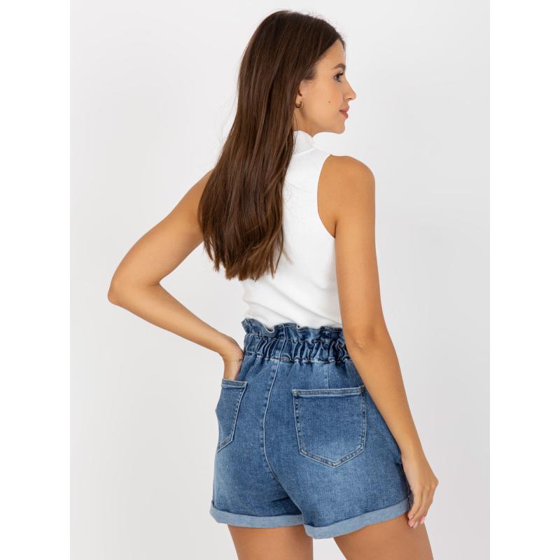 Dámské šortky s knoflíky džínové modré 