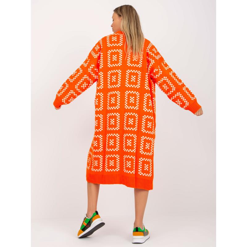Női mintás pulóver RUE PARIS narancssárga