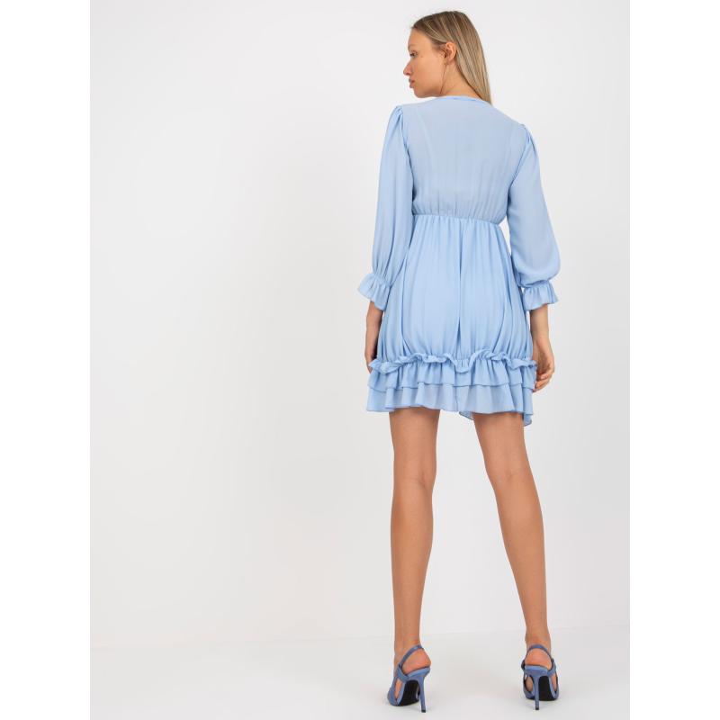 Női fodros mini bohó ruha OCH BELLA világoskék