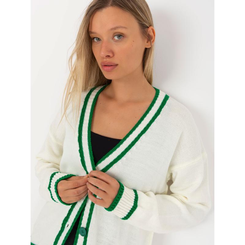 Dámský svetr na knoflíky RUE PARIS ecru 