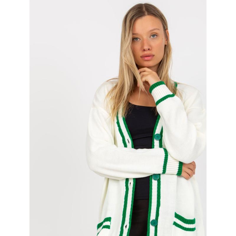 Dámský svetr na knoflíky RUE PARIS ecru 