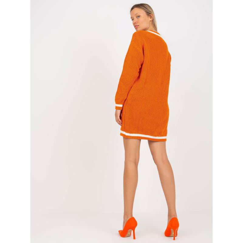 Női kötött pulóver RUE PARIS sötét narancssárga