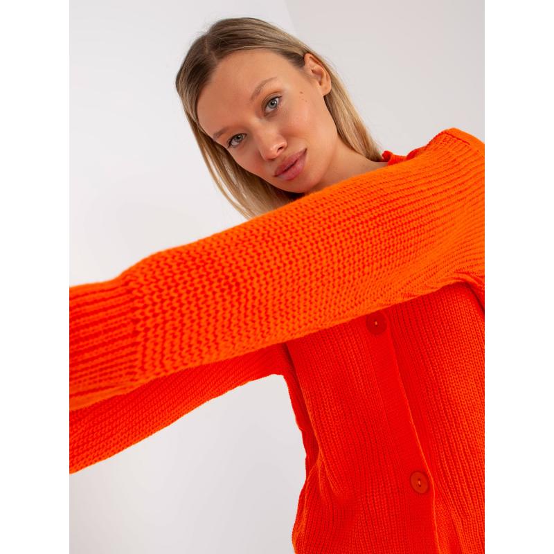 Női oversize pulóver RUE PARIS narancssárga